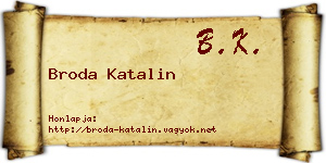 Broda Katalin névjegykártya